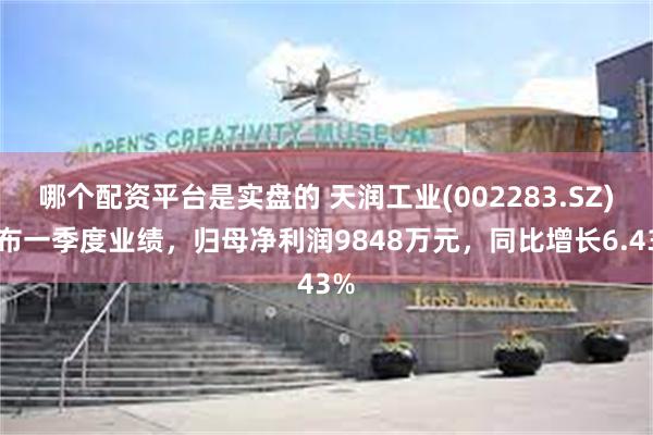 哪个配资平台是实盘的 天润工业(002283.SZ)发布一季度业绩，归母净利润9848万元，同比增长6.43%